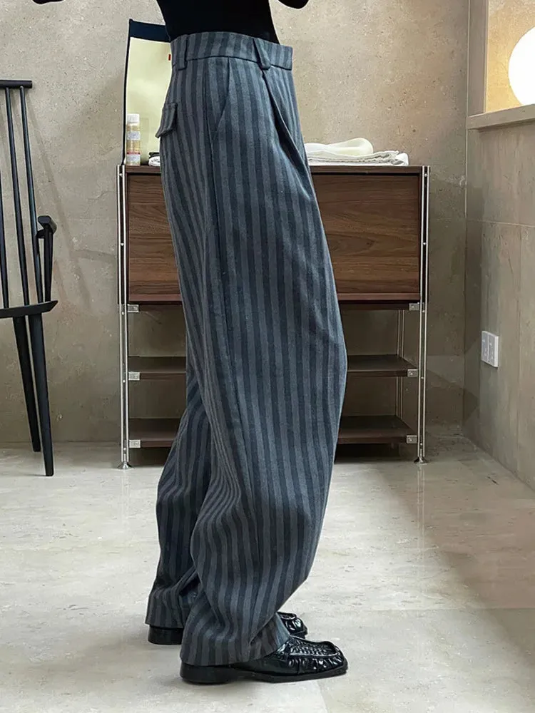 High Waist Striped Loose Pants