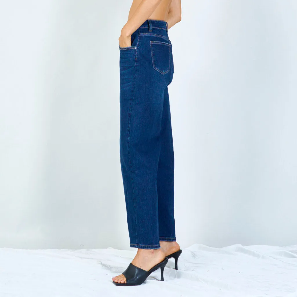 High-waisted cropped jeans with relaxed fit wholesale