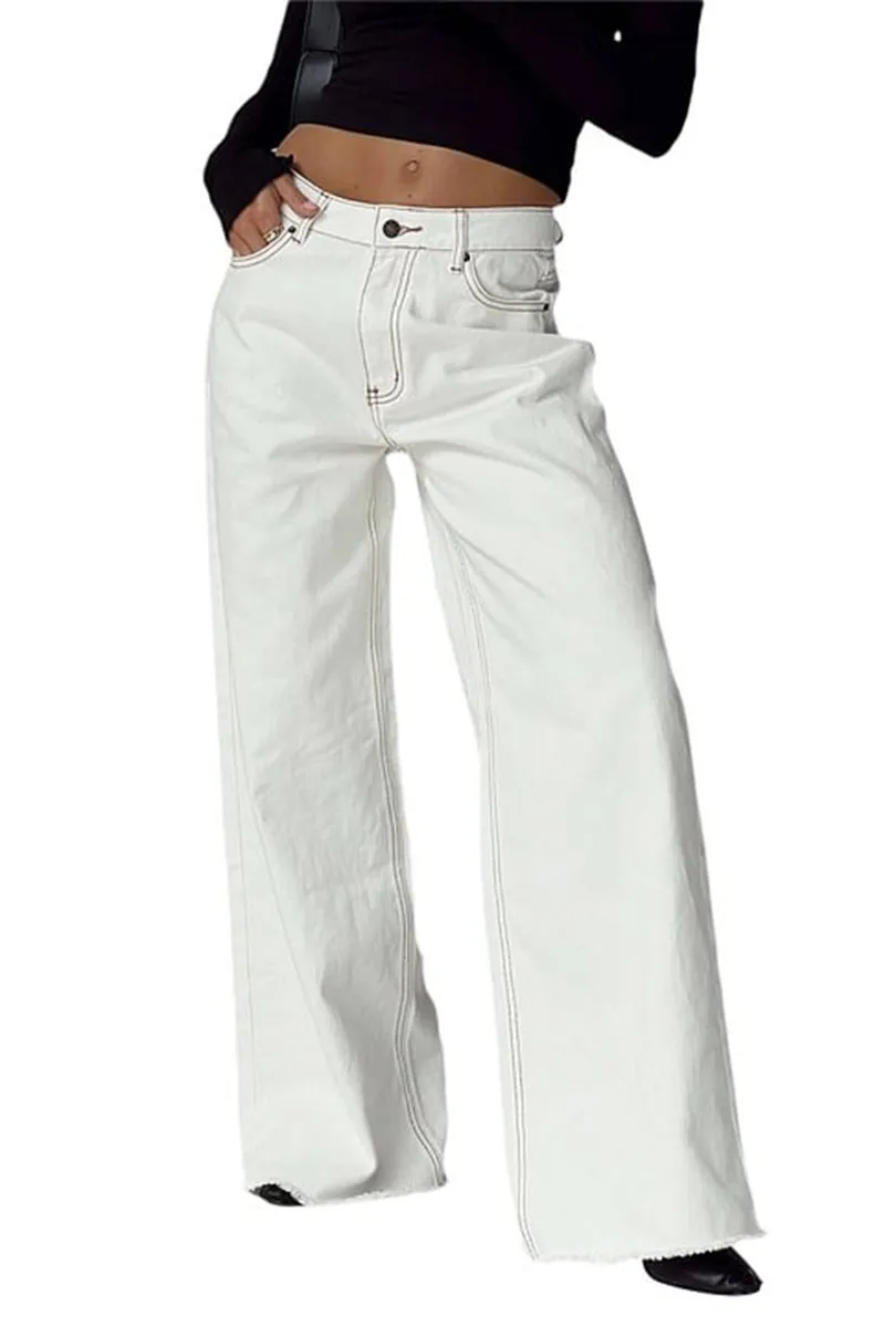 HPR1273 Vintage Flair Wide-Leg Jeans Pants