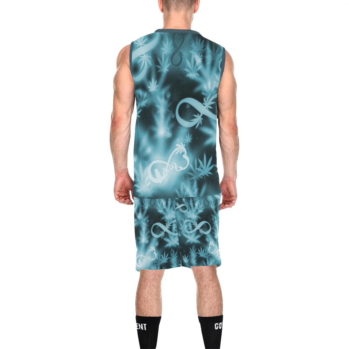 INFINITY BLUE COSMOS All Over Print Basketball Uniform