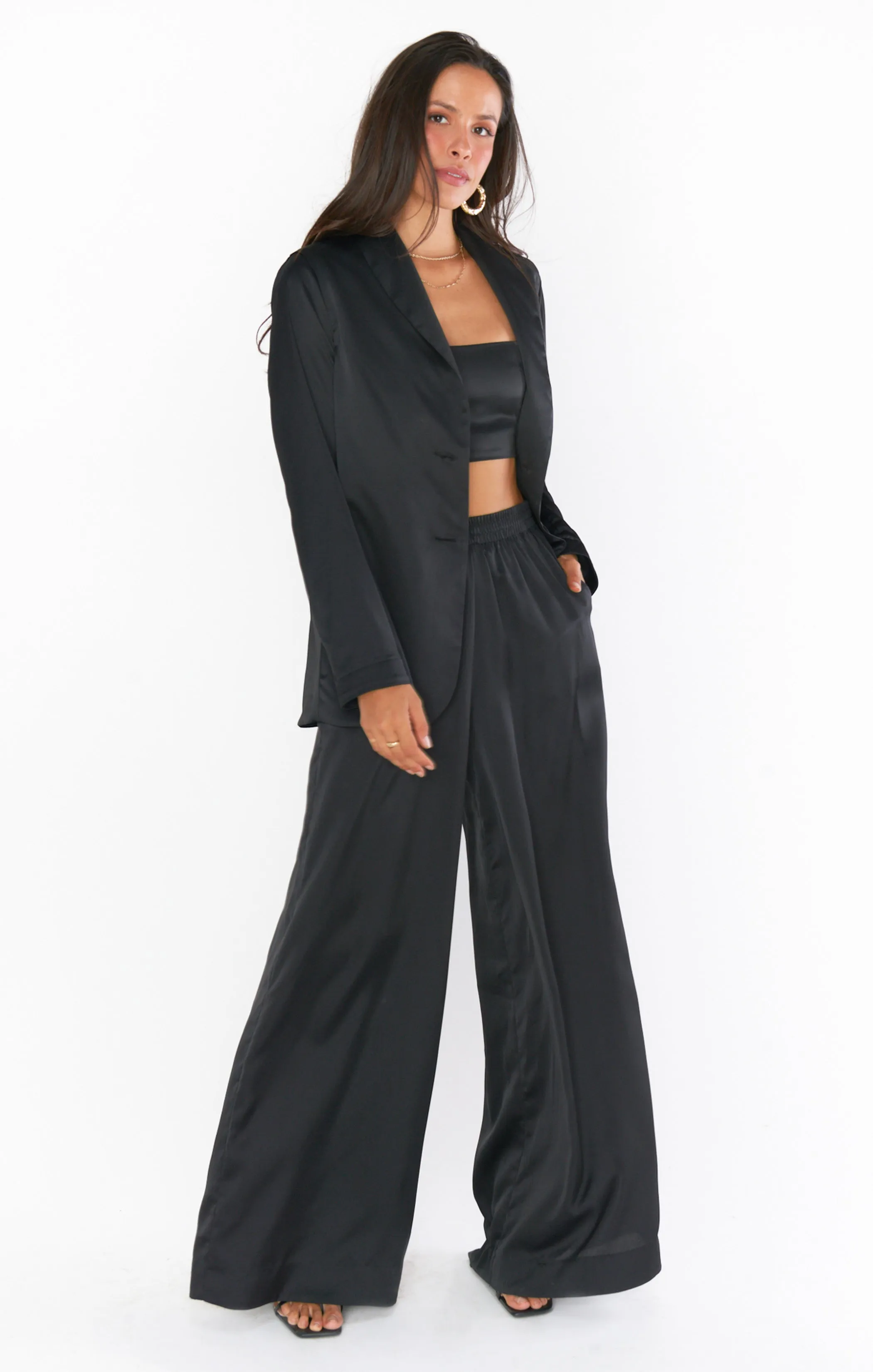 Irwin Pants ~ Black Luxe Satin