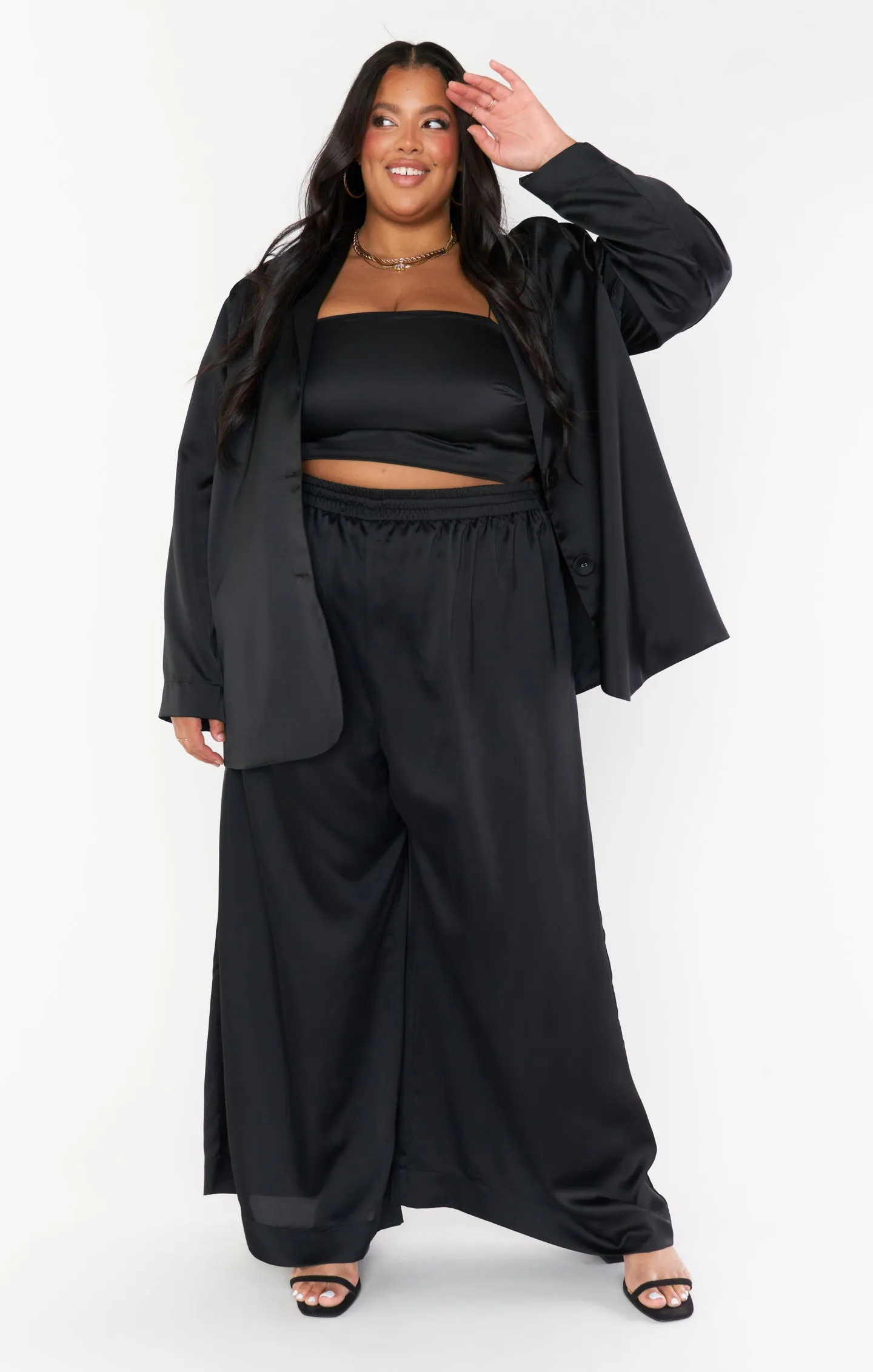 Irwin Pants ~ Black Luxe Satin