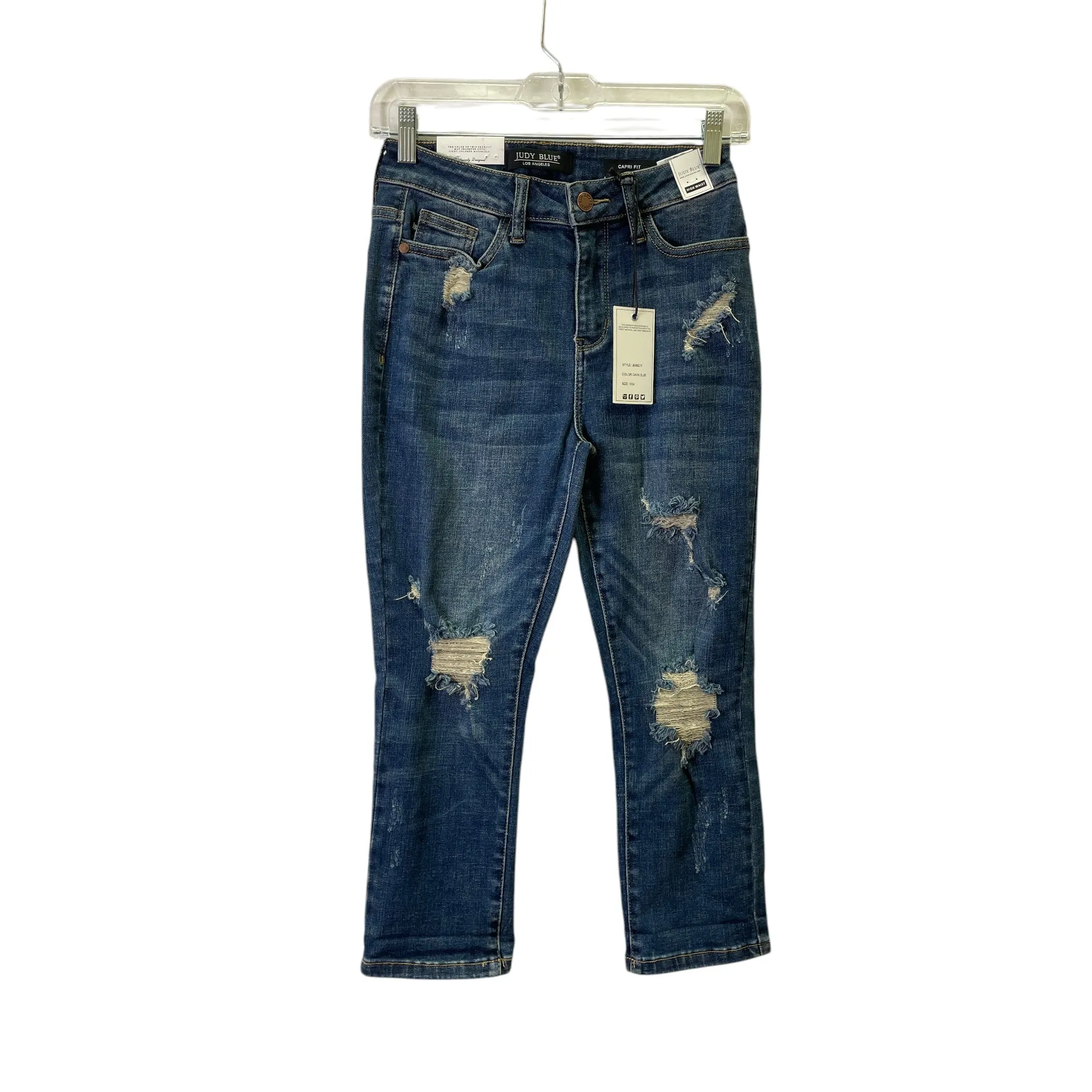 Jeans Straight By Judy Blue In Blue Denim, Size:0