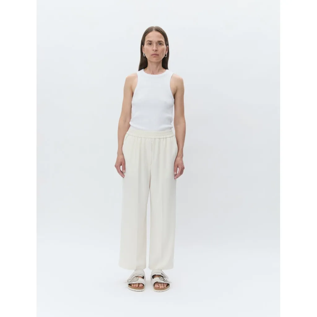 Jonah Classic Gaberdine Ivory Cropped Trousers