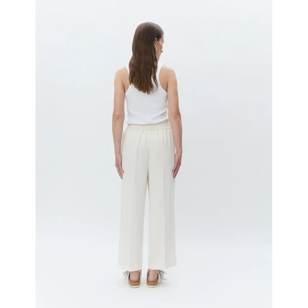 Jonah Classic Gaberdine Ivory Cropped Trousers