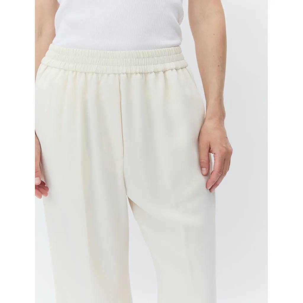 Jonah Classic Gaberdine Ivory Cropped Trousers