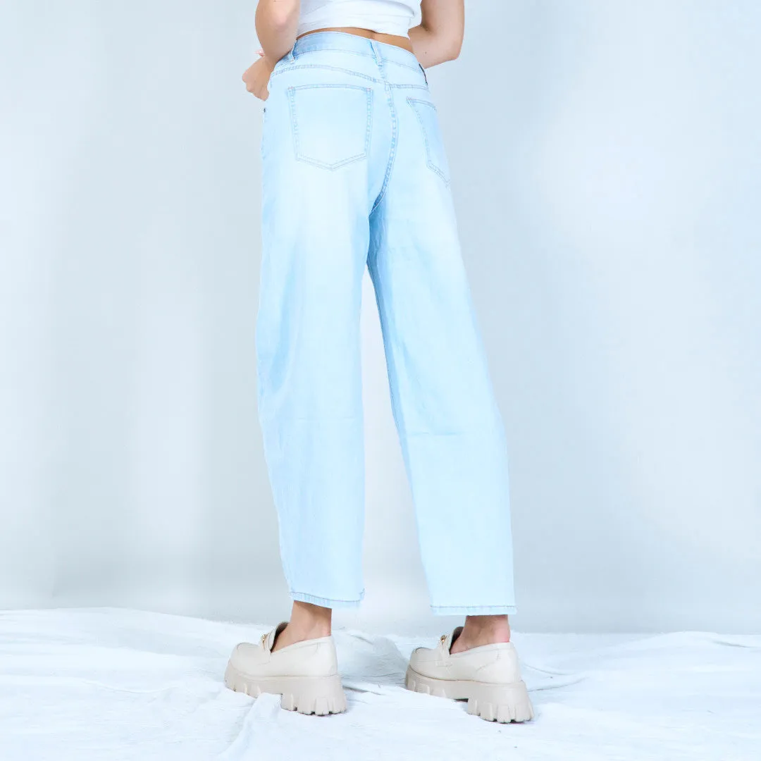 Light denim cropped jeans wholesale