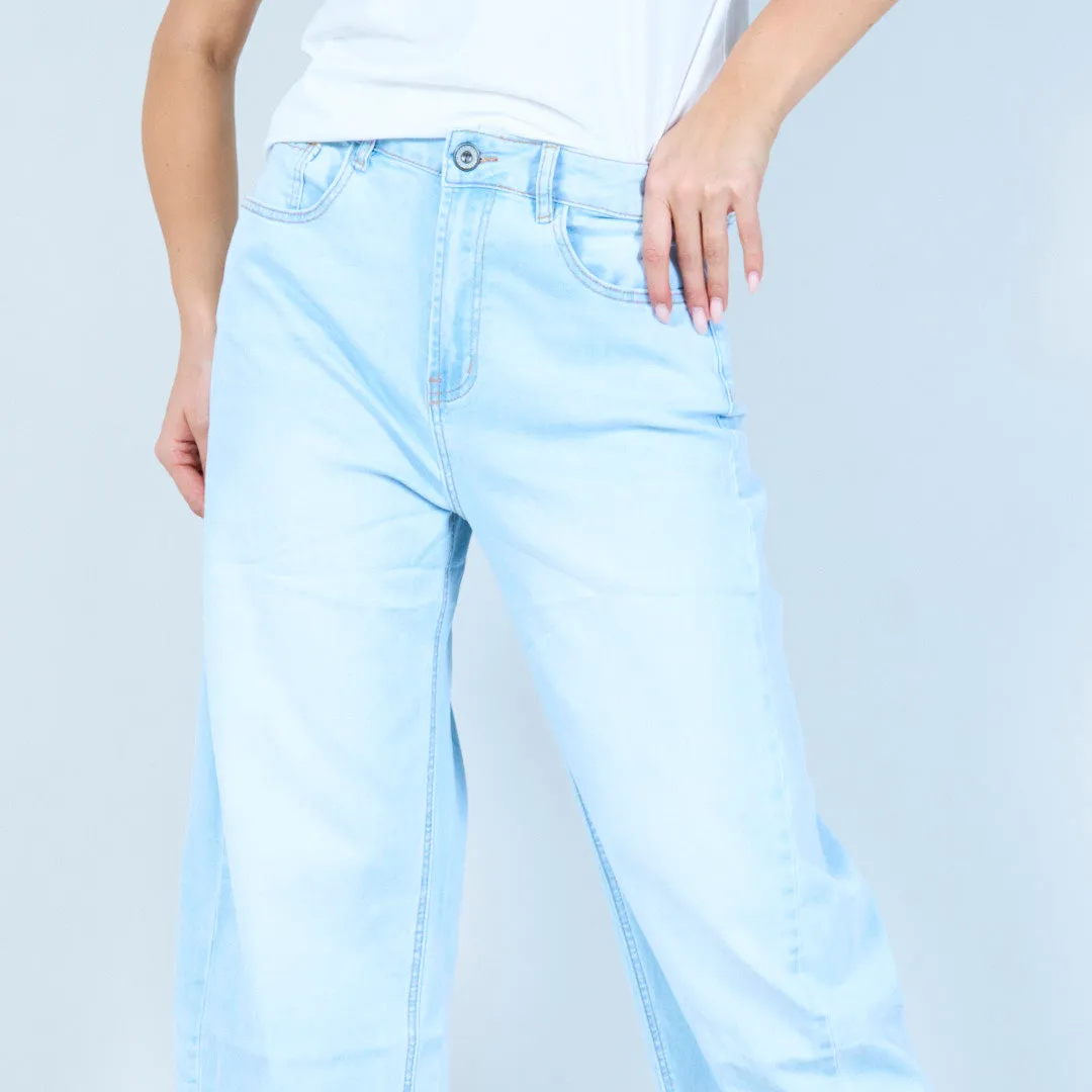 Light denim cropped jeans wholesale