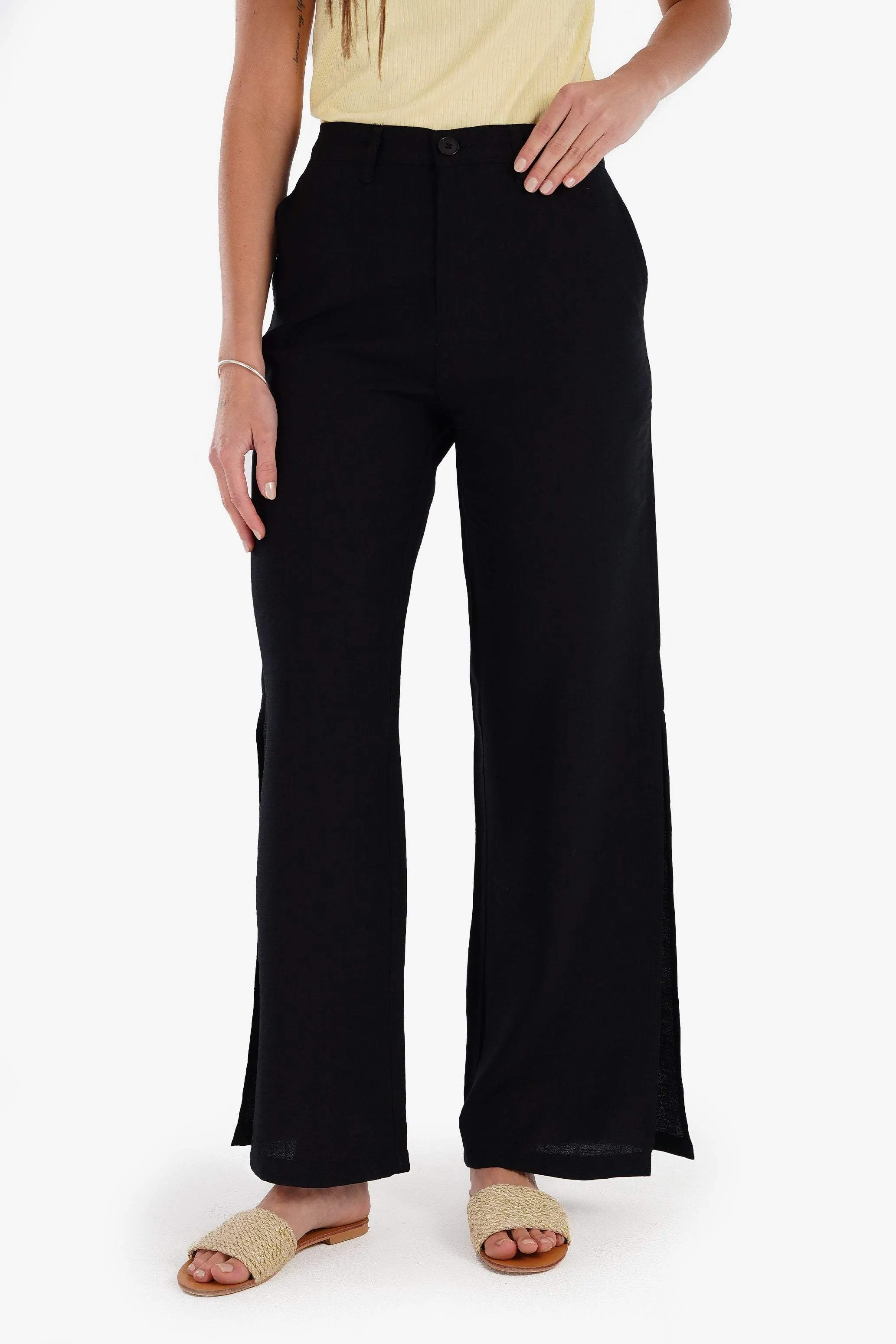 Linen Lounge Pants with Slits