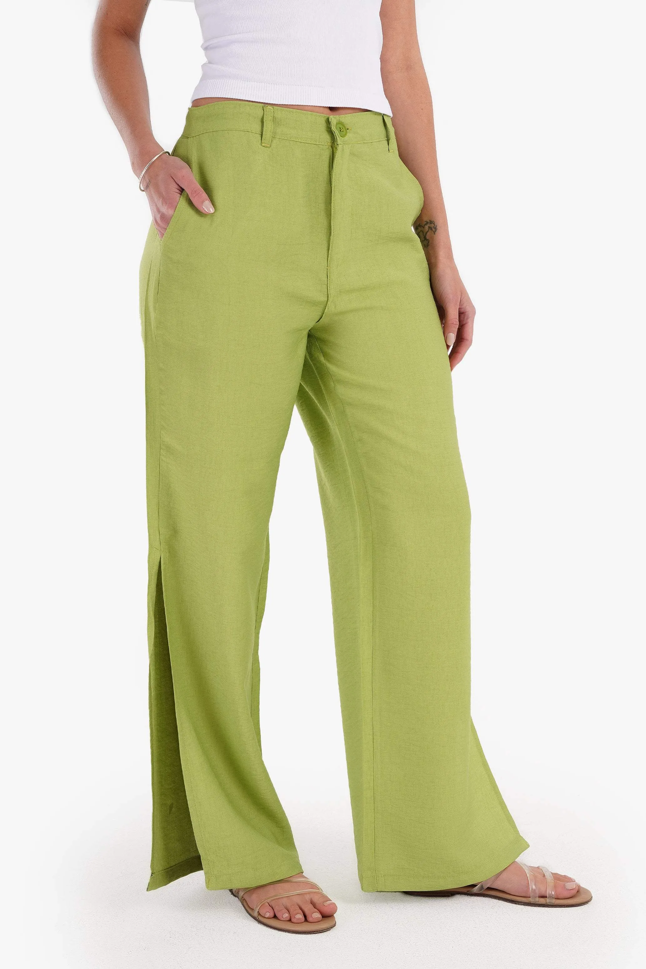 Linen Lounge Pants with Slits