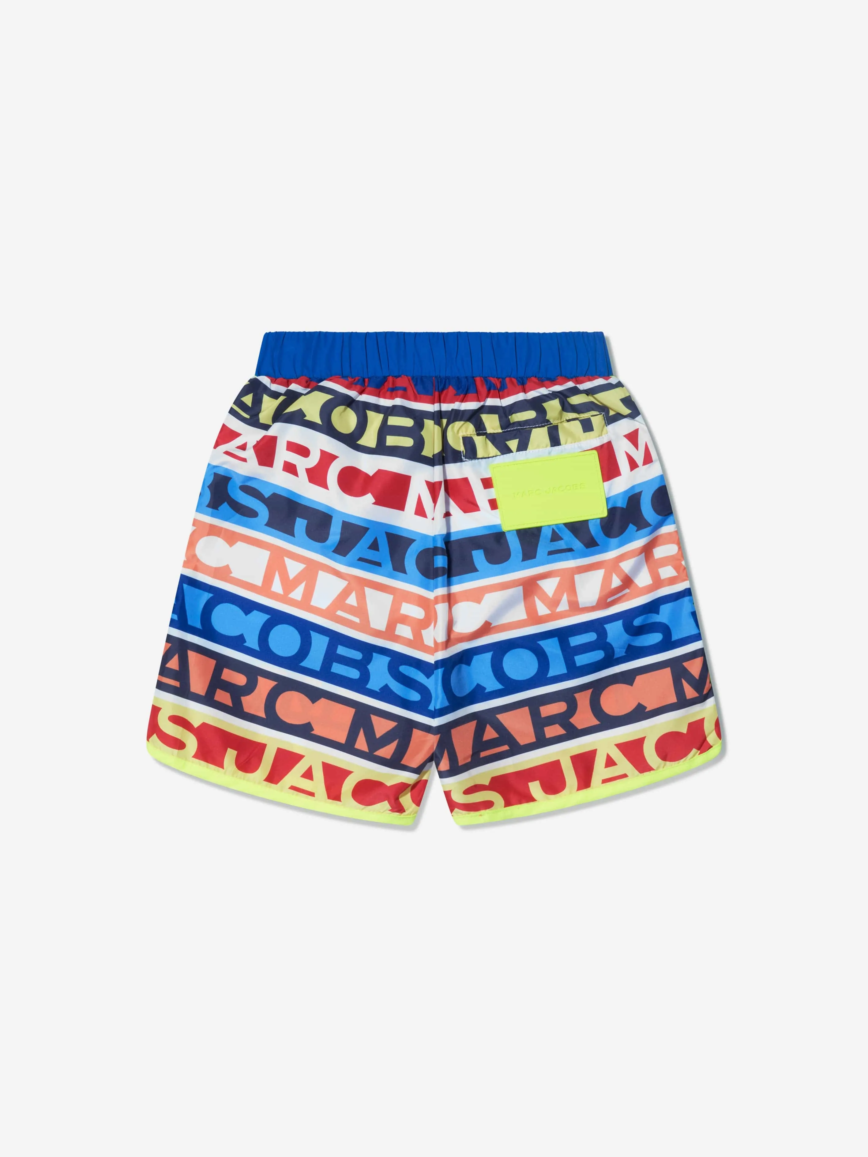 MARC JACOBS Boys Striped Logo Swim Shorts in Blue