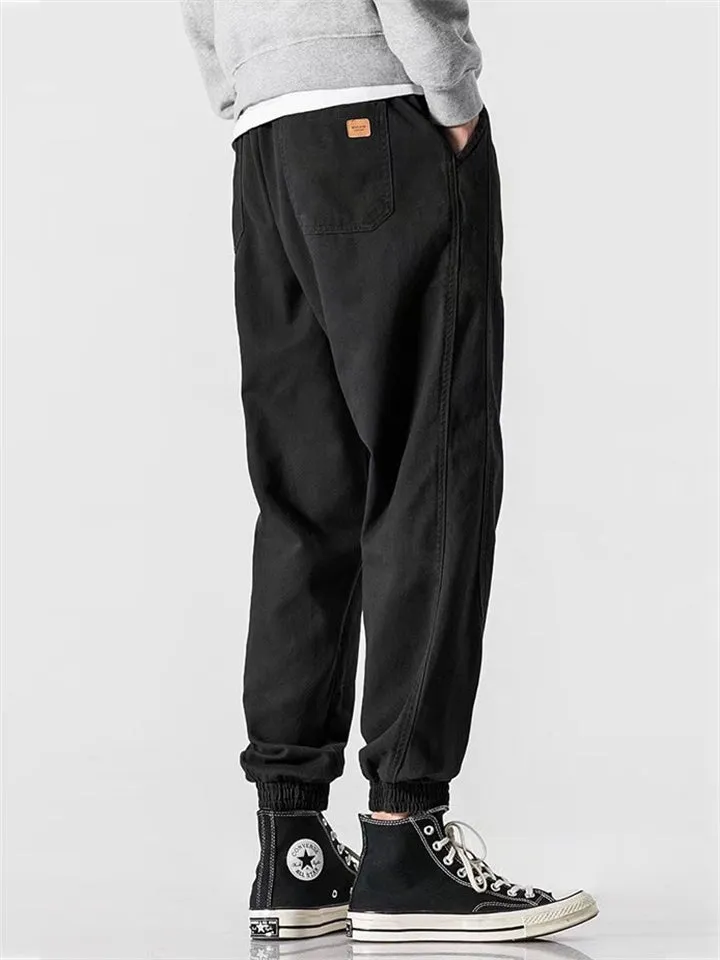 Men's High Street Style Casual Ankle Tied Cargo Pants