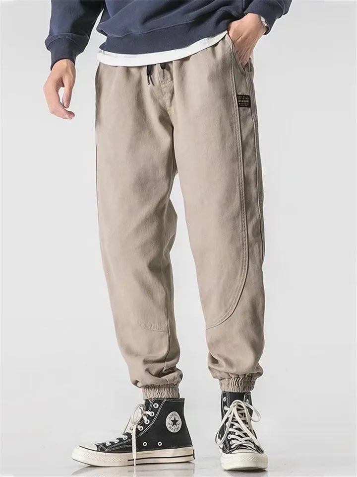 Men's High Street Style Casual Ankle Tied Cargo Pants