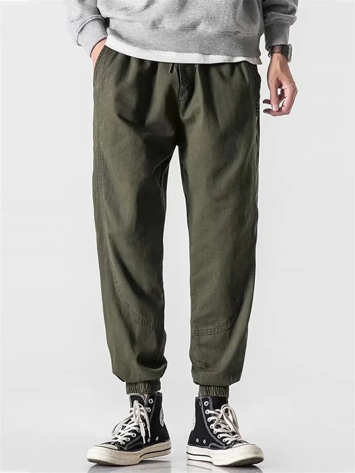 Men's High Street Style Casual Ankle Tied Cargo Pants