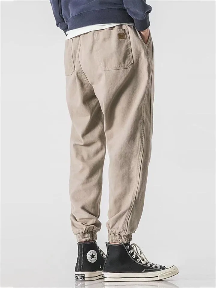 Men's High Street Style Casual Ankle Tied Cargo Pants