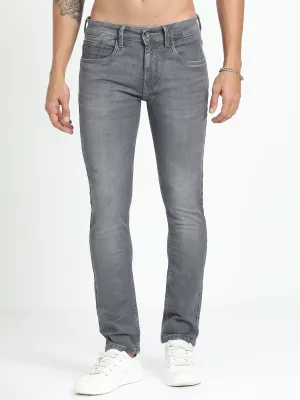 Men's Light Grey Relaxed Denim Ankle fit Jeans