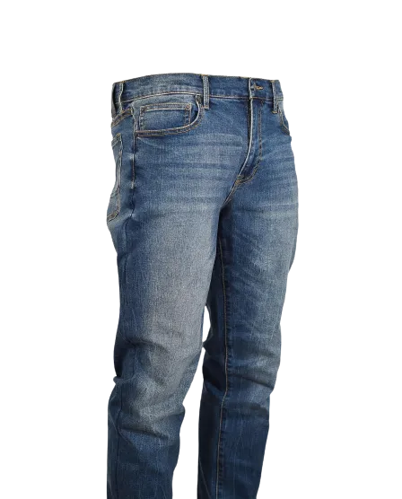 Men's Navy Blue Straight Leg Denim Jeans