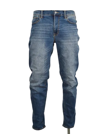 Men's Navy Blue Straight Leg Denim Jeans