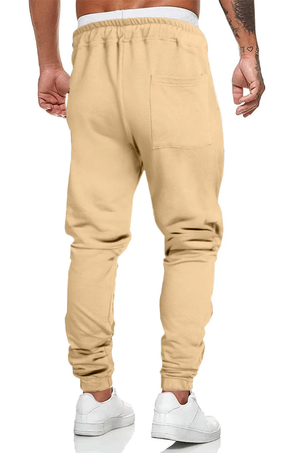 Men's Solid Color Drawstring Elastic Waist Joggers