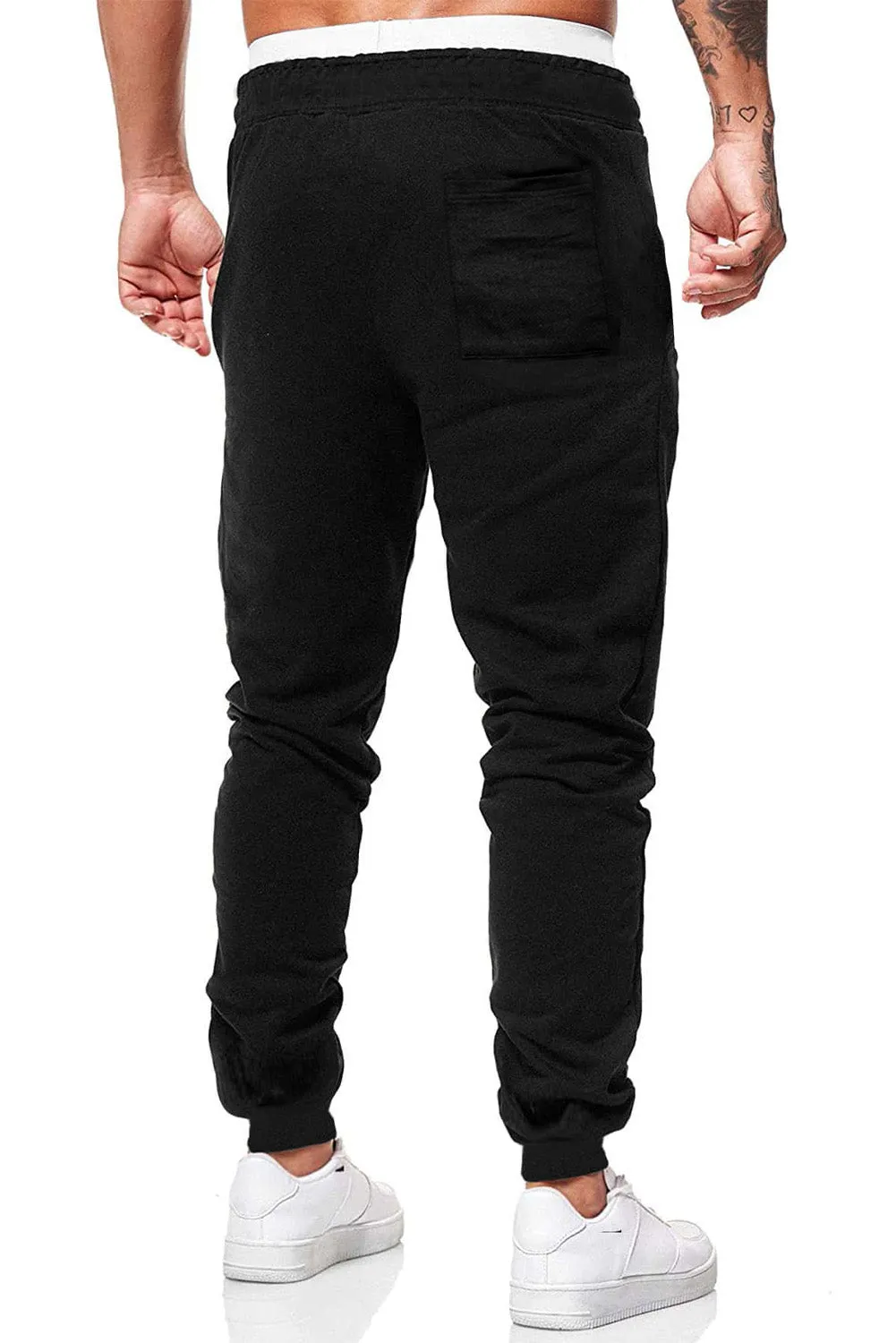 Men's Solid Color Drawstring Elastic Waist Joggers