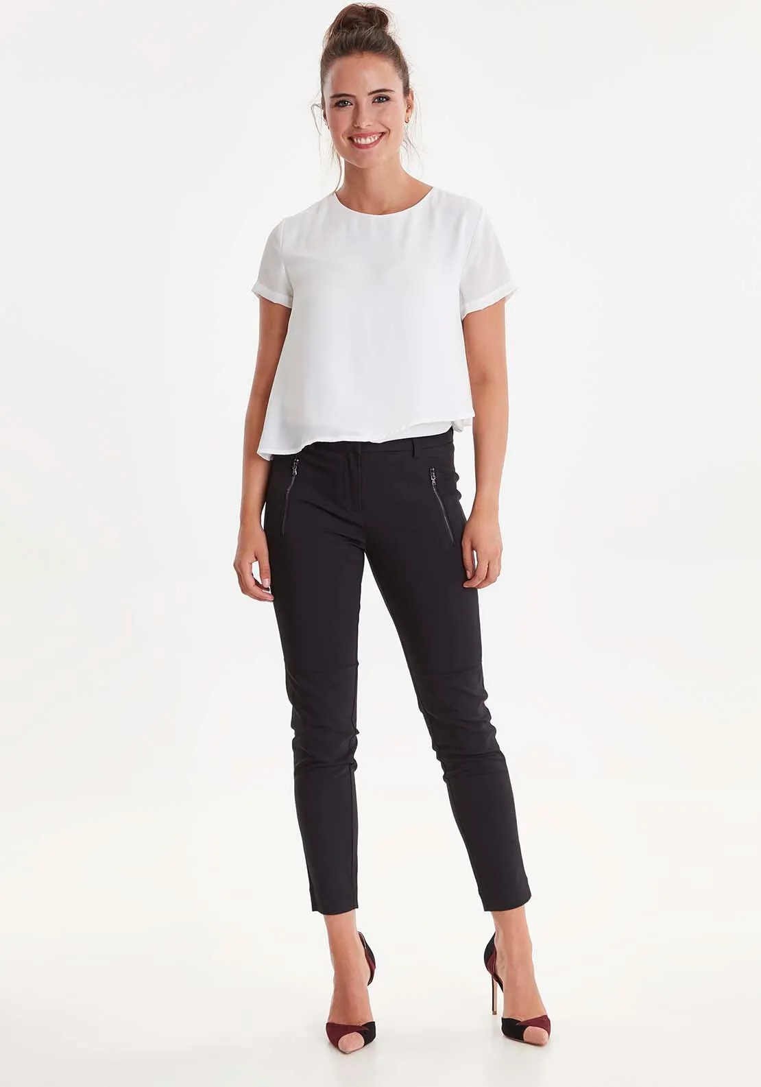 Mid Rise Trousers - Black