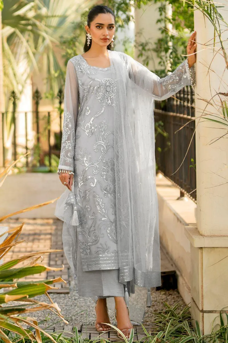 Natasha Kamal - Ellie - grey sequins - Net lined with crepe de chin - 3 Piece