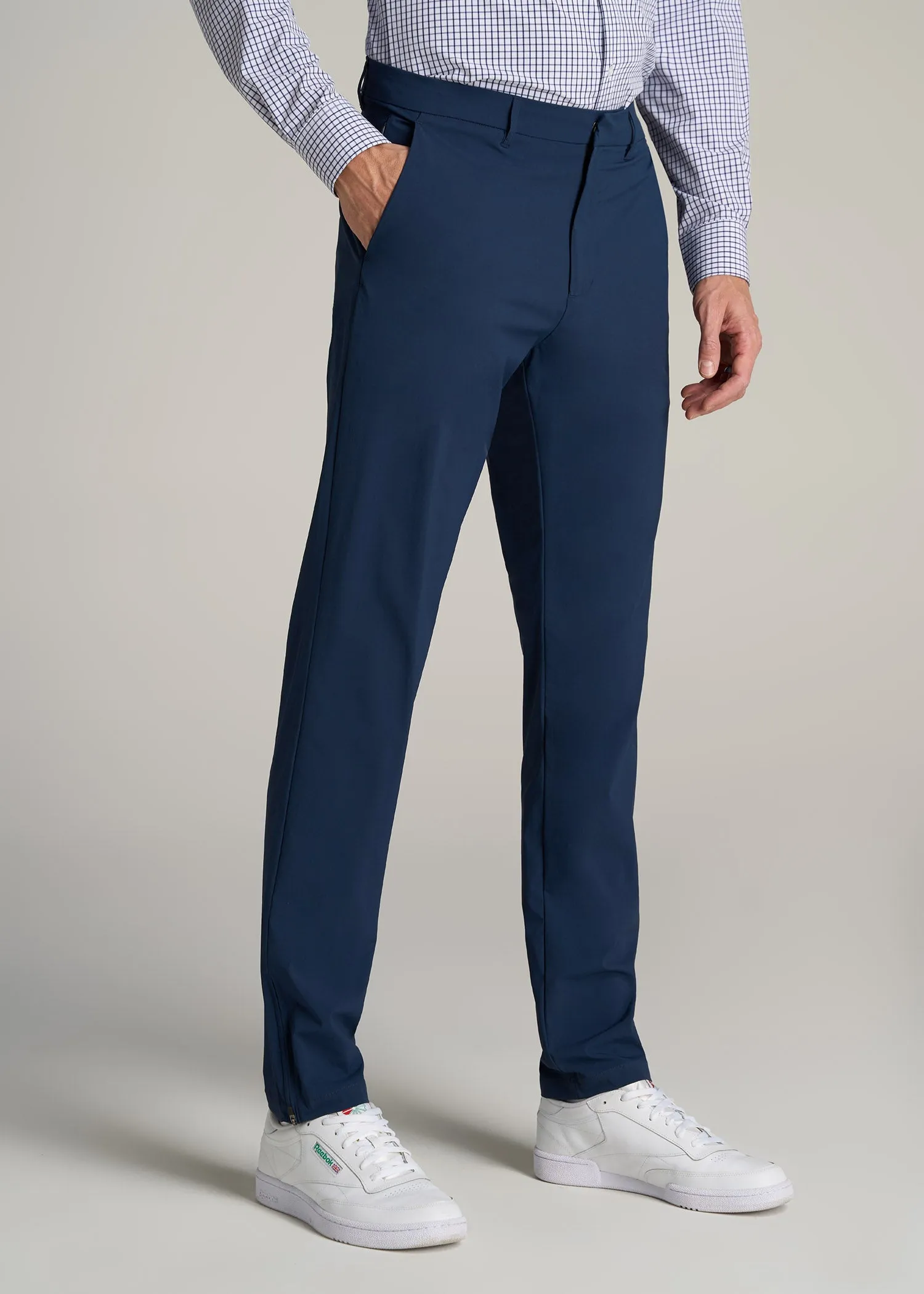 Performance TAPERED-FIT Chino Pants for Tall Men in Marine Navy