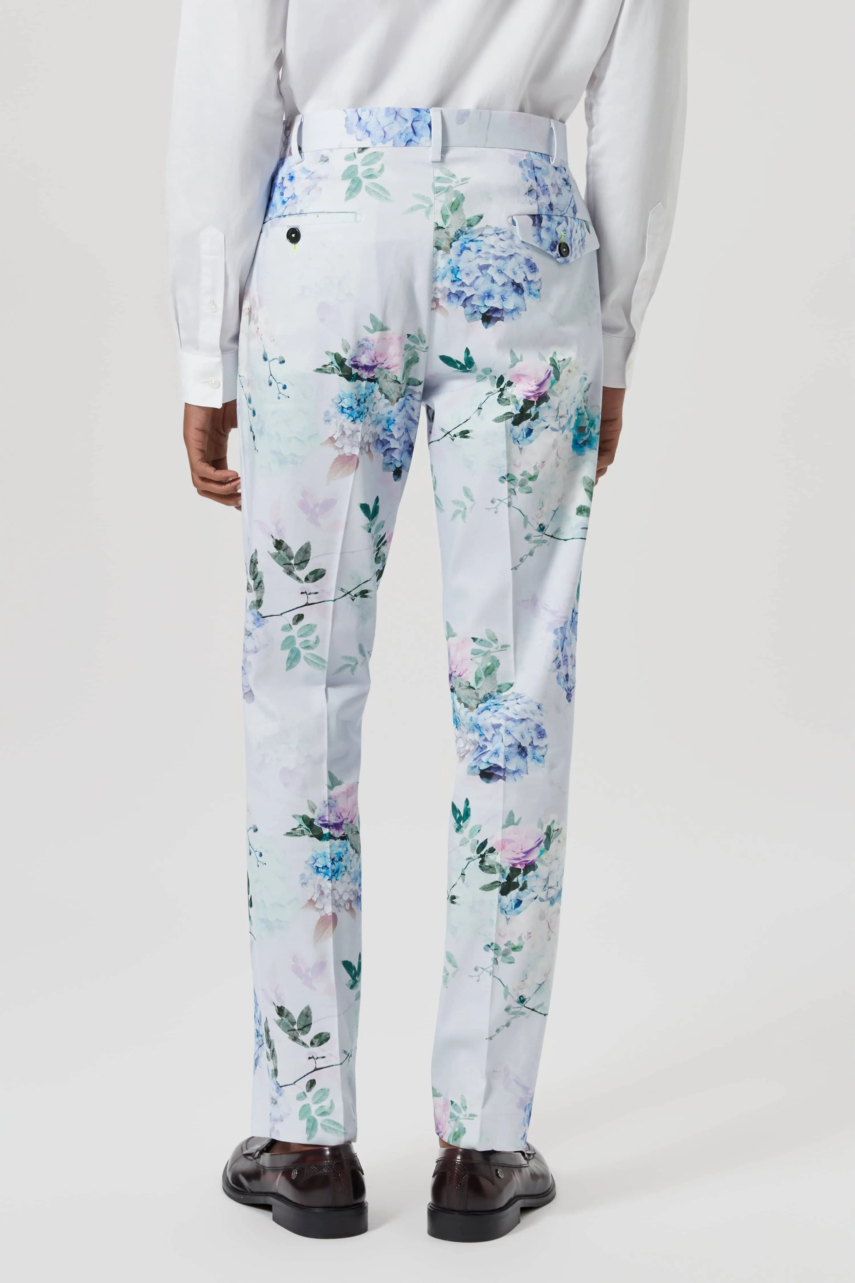 Pickhurst Skinny Fit Blue Floral Cotton Suit