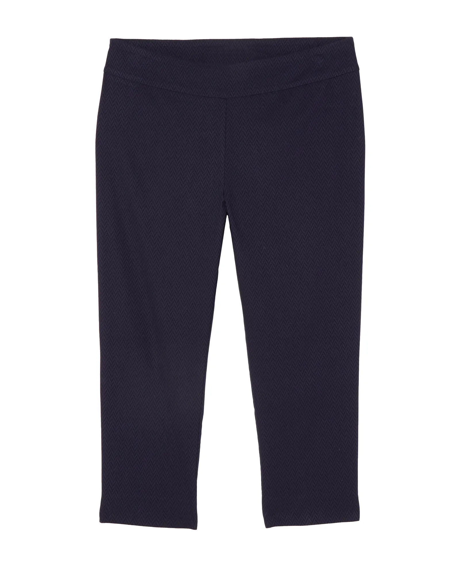 Pompeii Herringbone Textured Ankle Pant | Navy