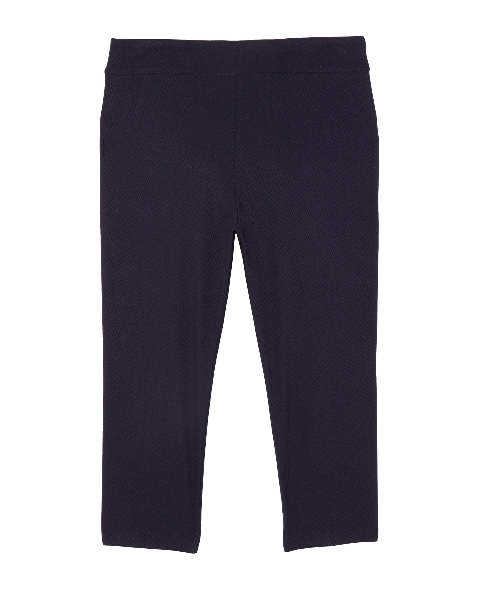 Pompeii Herringbone Textured Ankle Pant | Navy