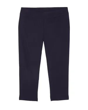 Pompeii Herringbone Textured Ankle Pant | Navy