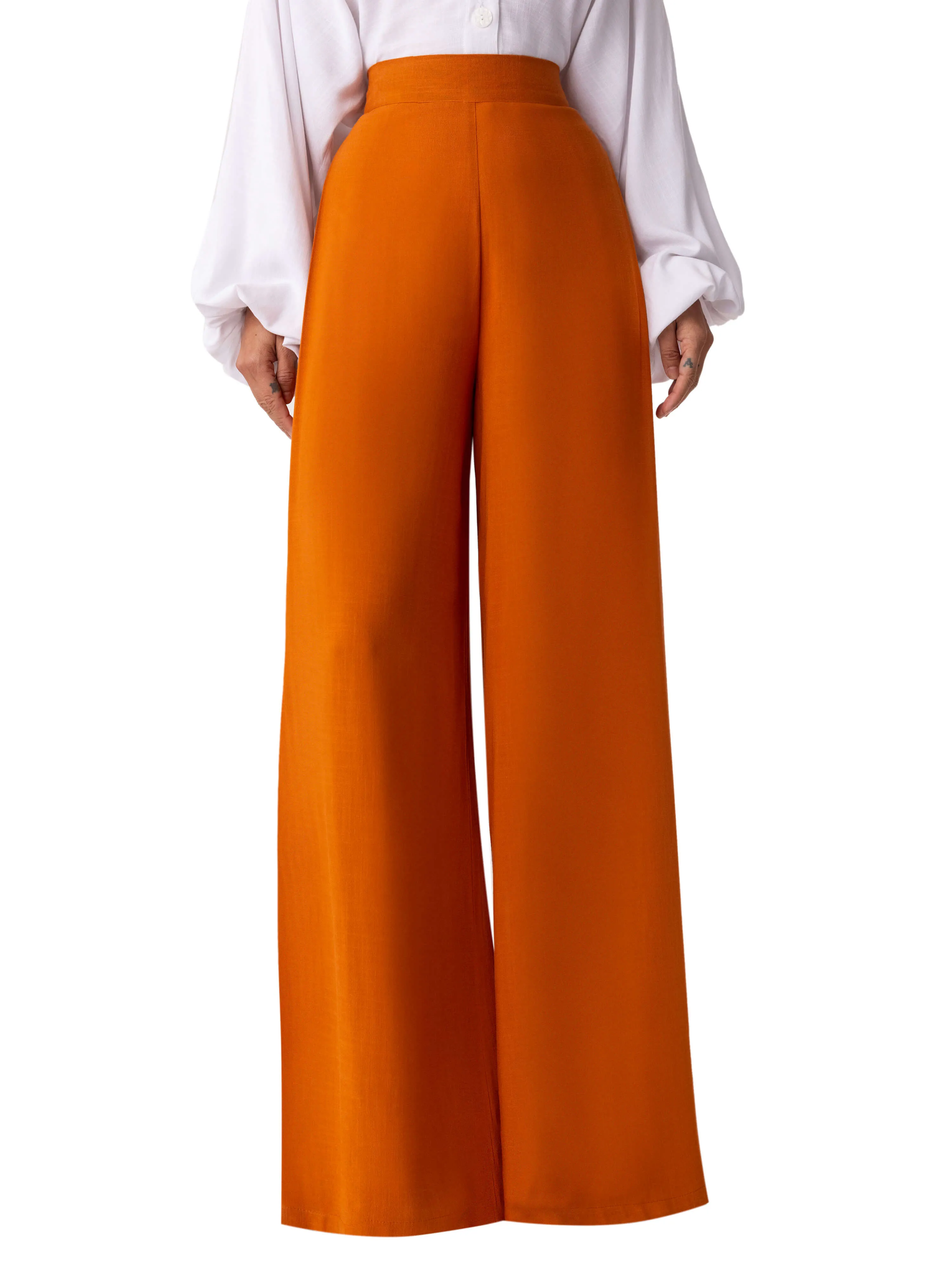 "Chrysanthemum" Toffee Wide Leg Pants