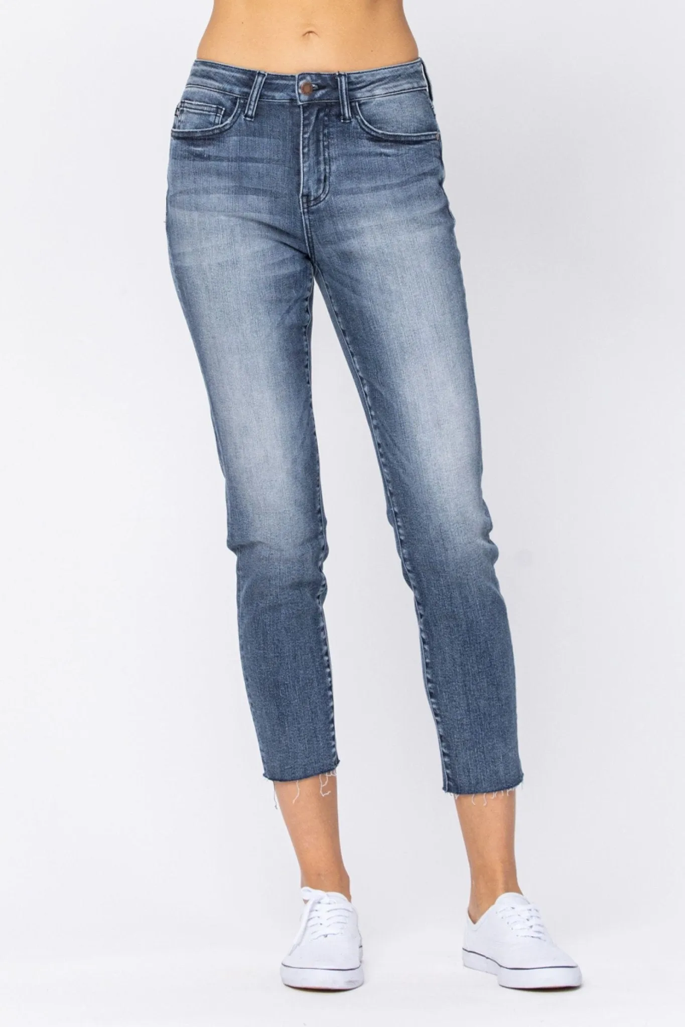 Raw Hem High Waist Relaxed Fit Jeans