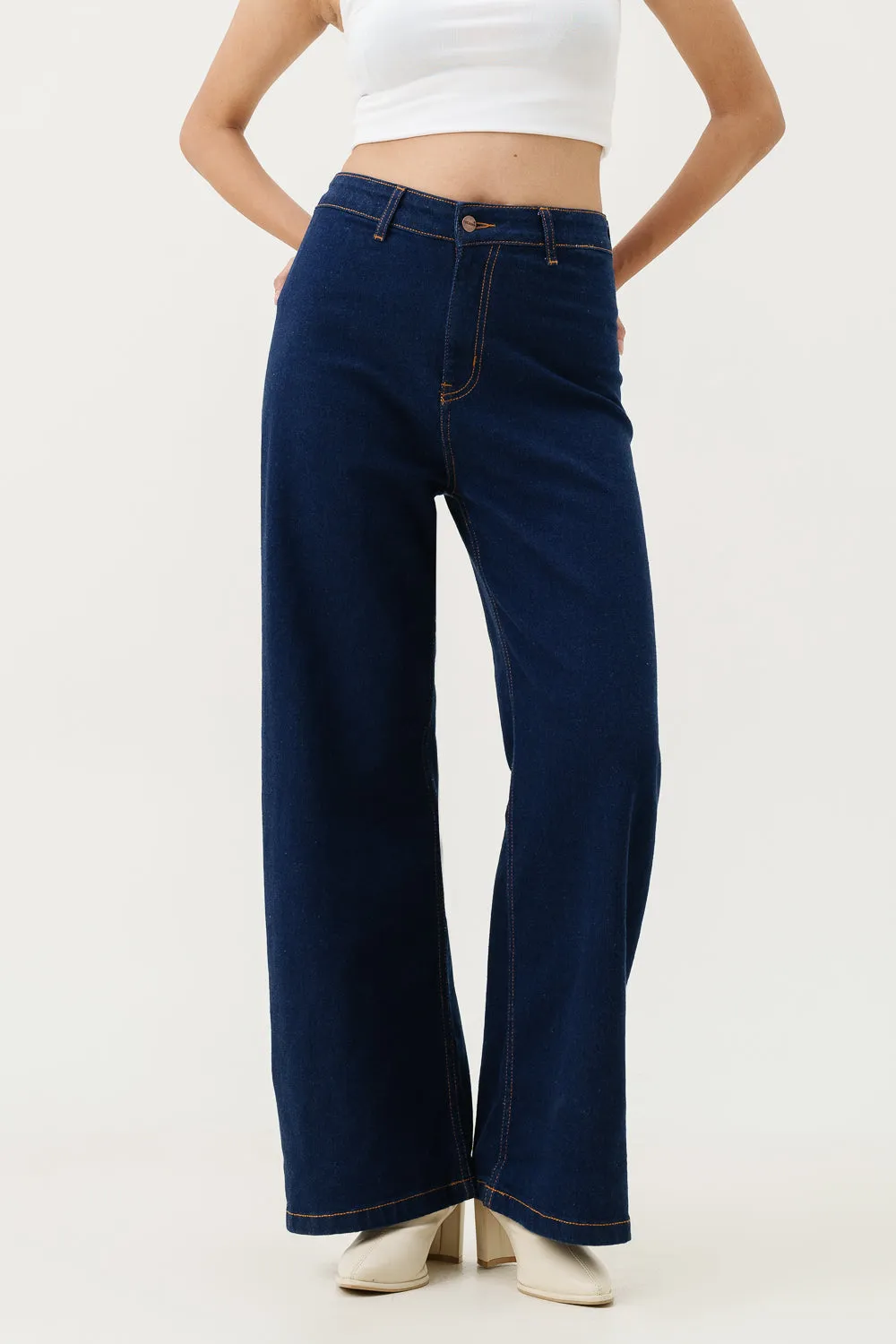 Raw Indigo Retro Flare Stretch Jeans