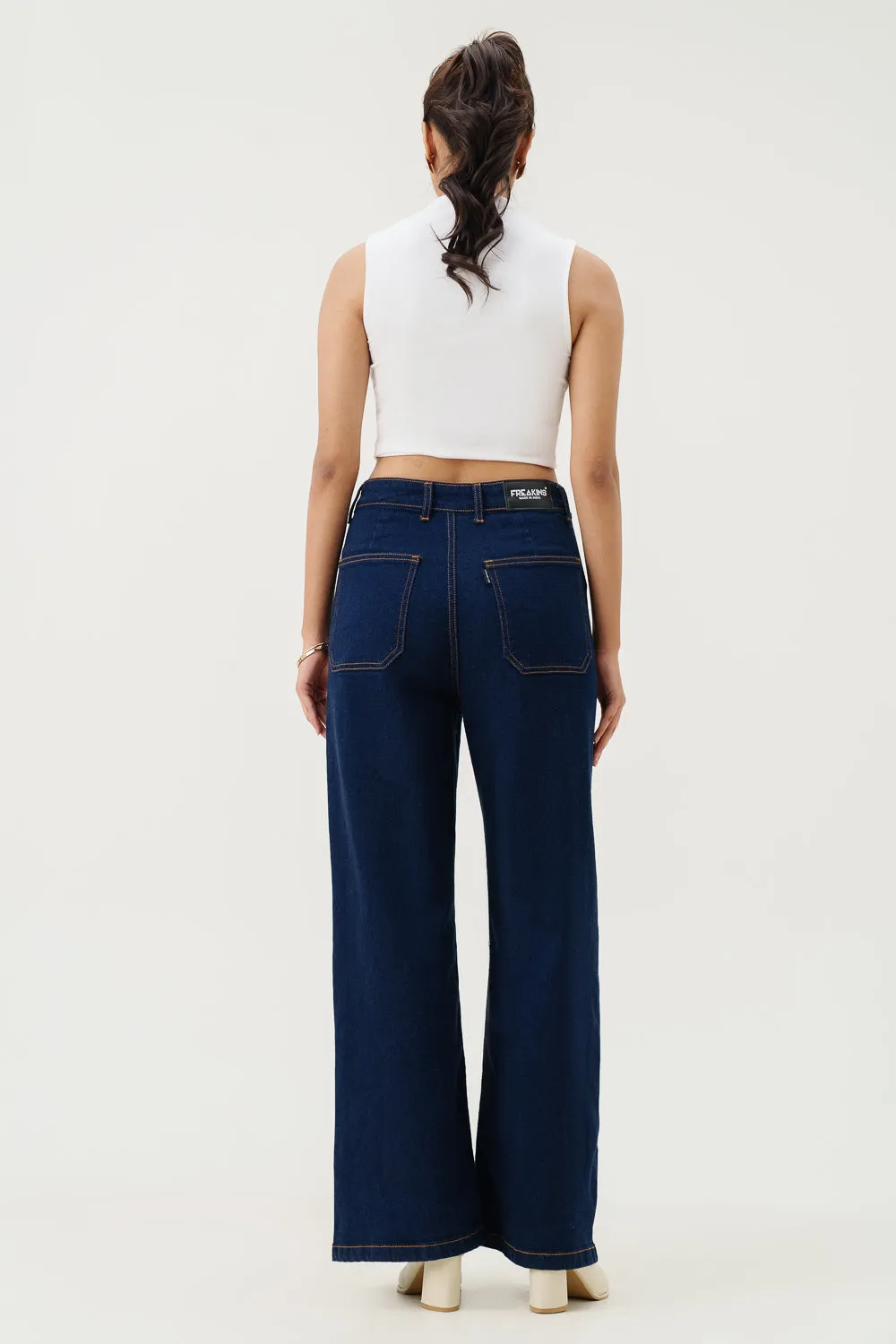 Raw Indigo Retro Flare Stretch Jeans