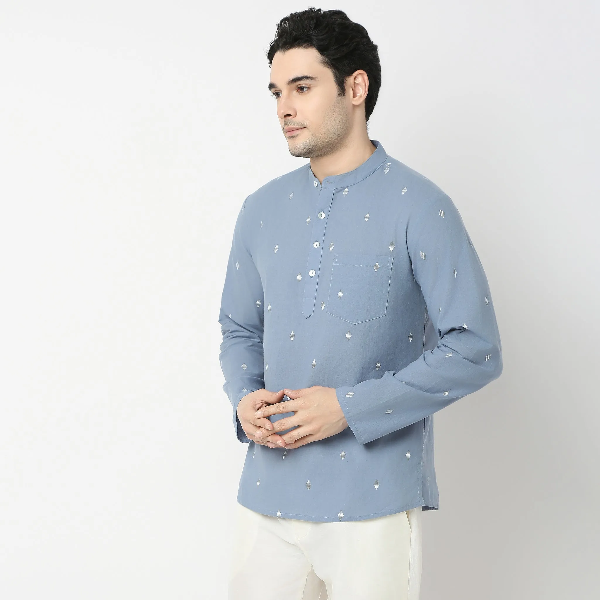 Relaxed Fit Jacquard Kurta