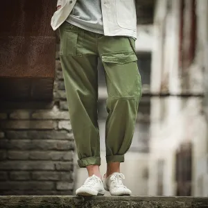 Retro Military Loose Casual with Big Pocket Style Men Pants