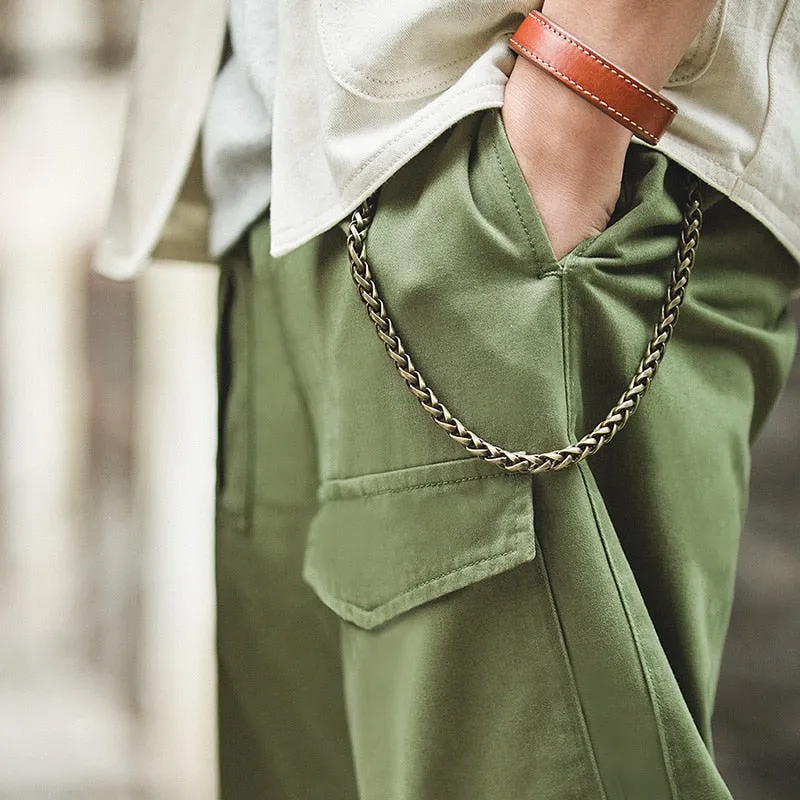 Retro Military Loose Casual with Big Pocket Style Men Pants