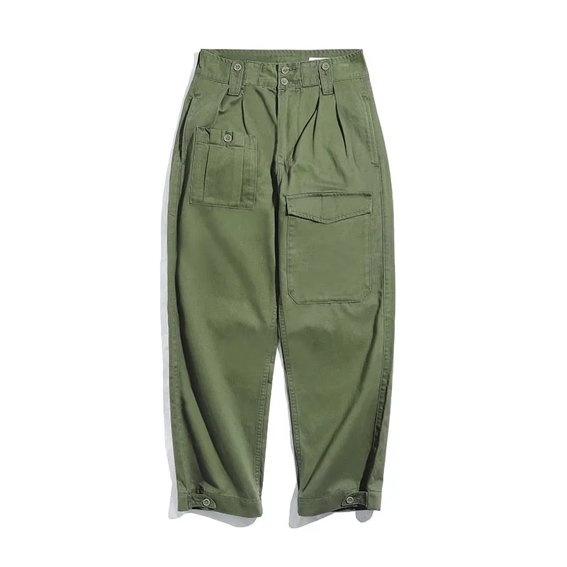 Retro Military Loose Casual with Big Pocket Style Men Pants