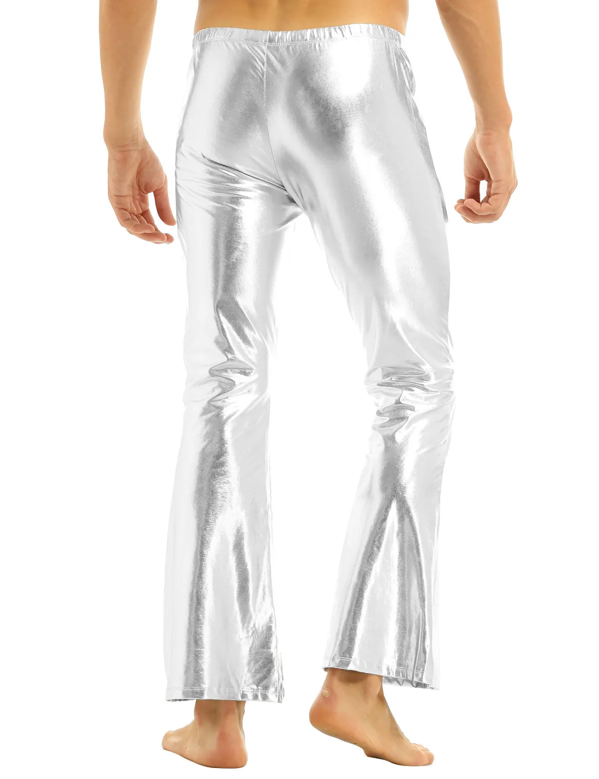 Shiny Metallic Disco Flare Pants