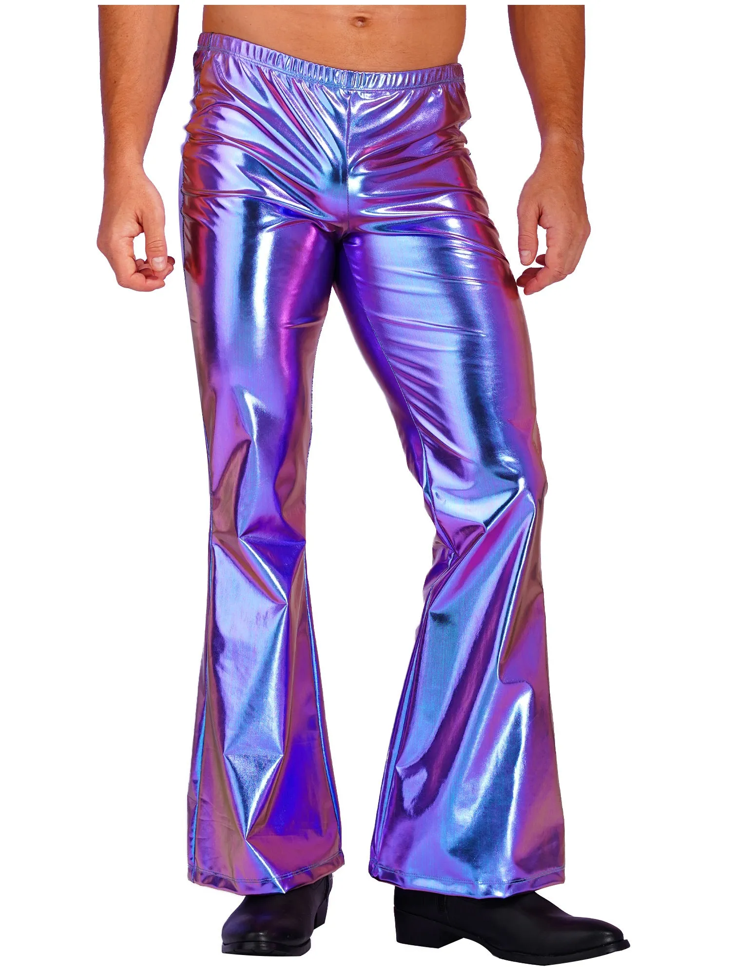 Shiny Metallic Disco Flare Pants