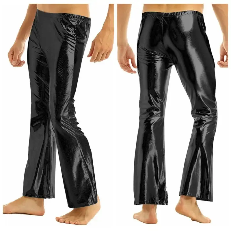 Shiny Metallic Disco Flare Pants