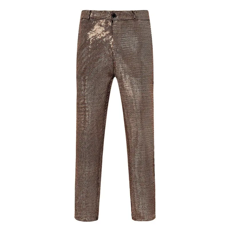 Shiny Sequin Straight Pants