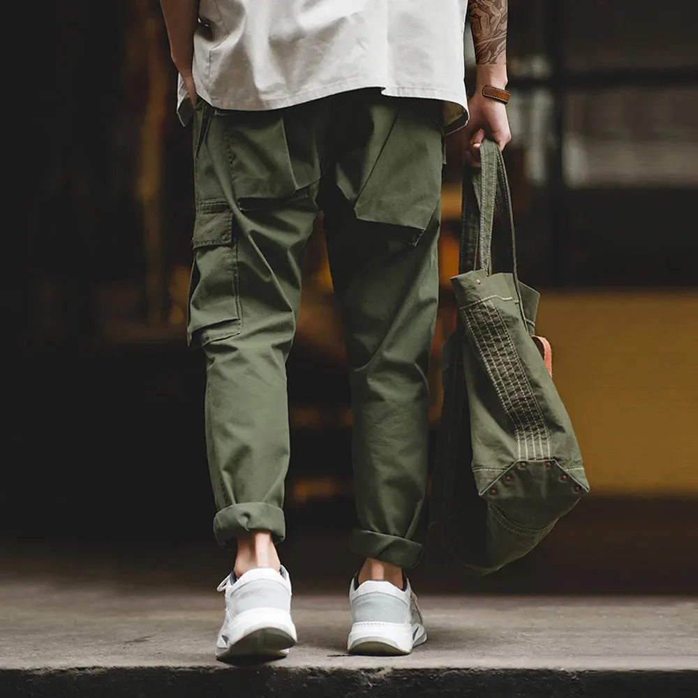 Solid Army Green Cargo Pants