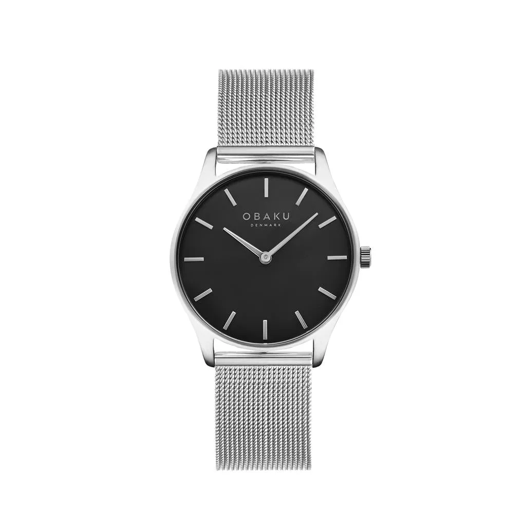 Stainless Steel Tang Onyx Men's Watch by Obaku