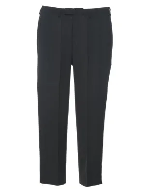 Striped Pattern Classic Black Trousers - W32 L31