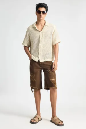 Tan Denim Men's Shorts