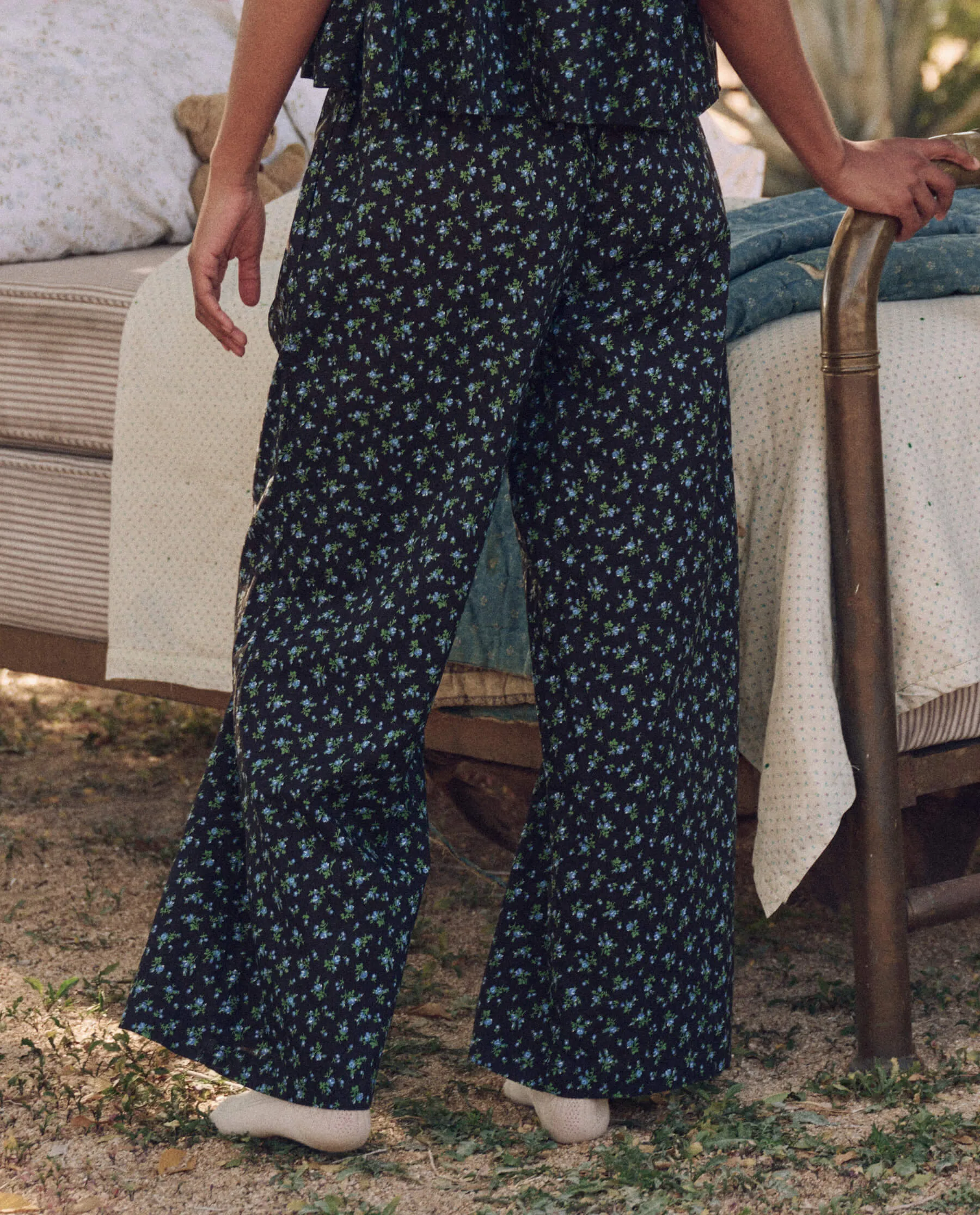 The Smocked Sleep Pant. -- Nightshade Floral