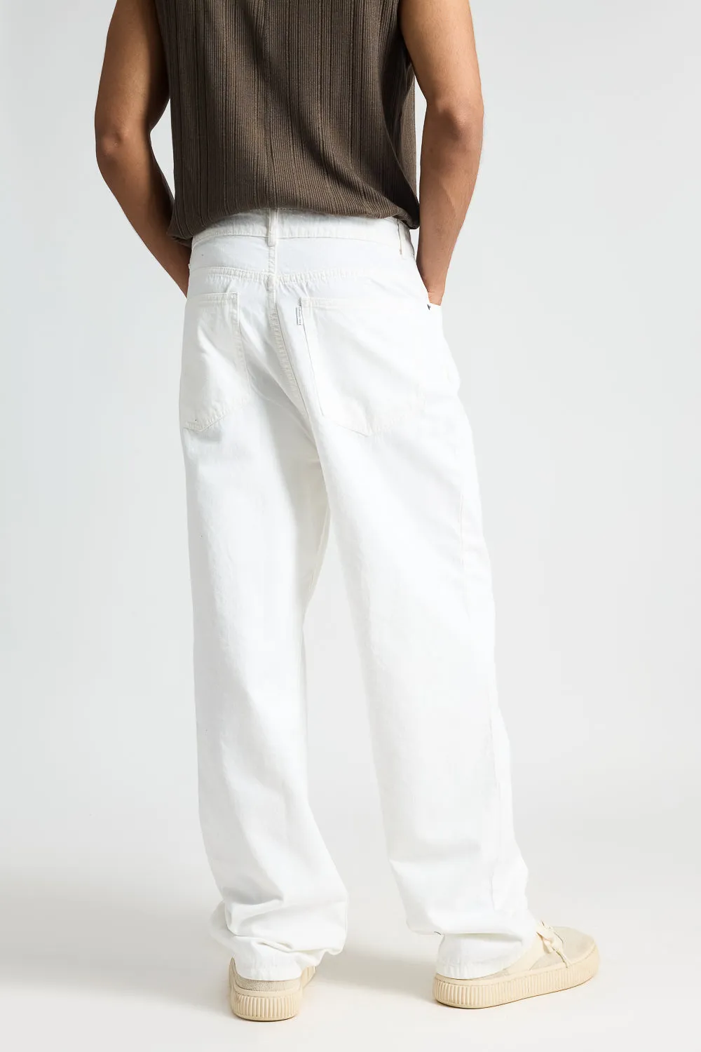 Timeless White Straight Fit Men's Jeans