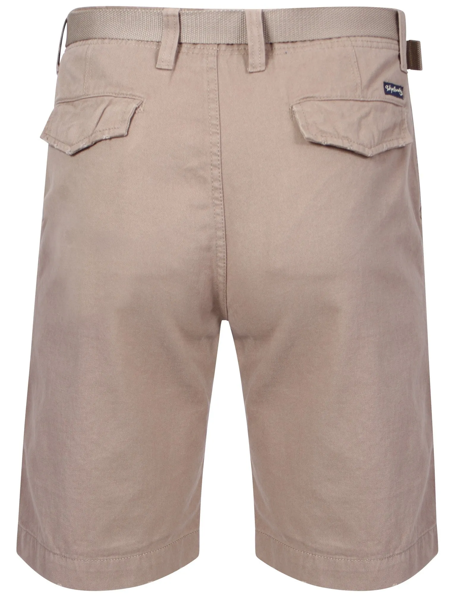 Tokyo Laundry Cotton Shorts with Belt in Stone